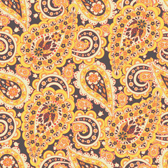 Paisley Floral oriental ethnic Pattern. Seamless Arabic Ornament