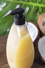 coconuts and coconut oil. spa concept