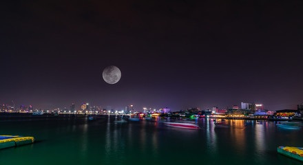 Fototapeta premium View from Pattaya city ,Thailand