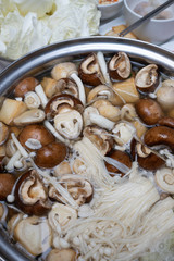 mushrooms in hot pot soup