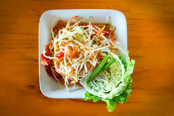 Somtum or Thai papaya salad