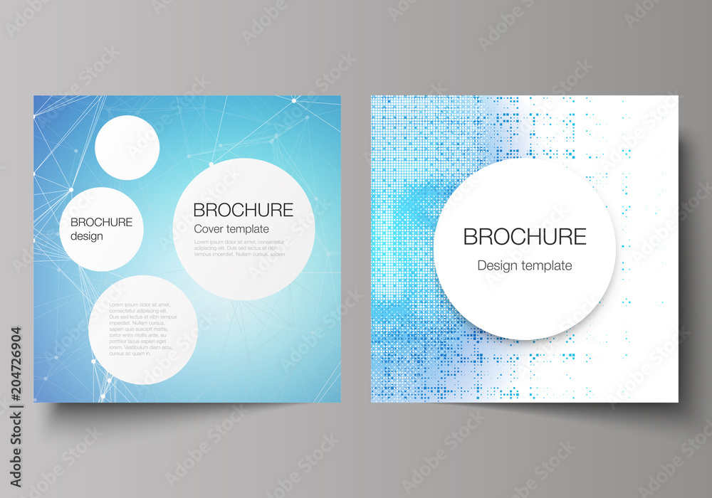 Poster the minimal vector illustration of editable layout of two square format covers design templates for 