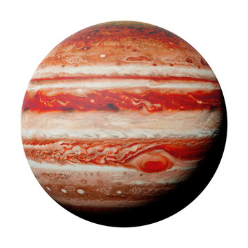 planet Jupiter isolated on white background, part of the solar system