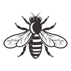 Honey bee vector monochrome style illustration