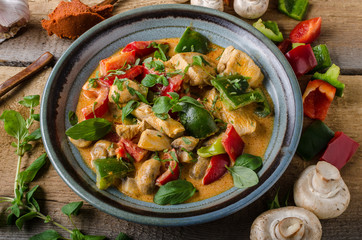 Curry chicken vegetable fresh food