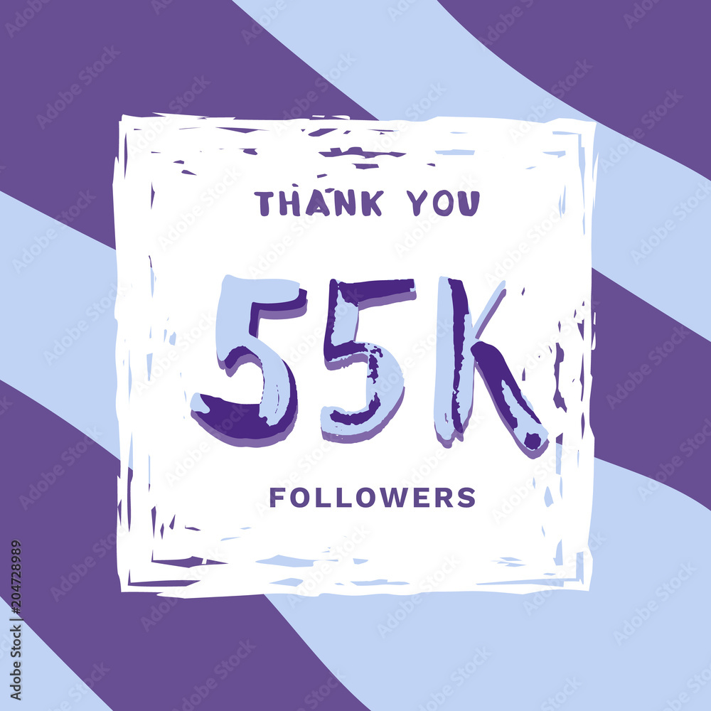 Poster 55k followers thank you. Vector illustration. - Posters