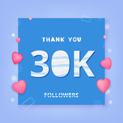 30K followers thank you. Vector illustration.