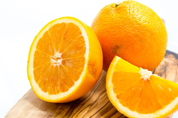 yellow oranges on white background