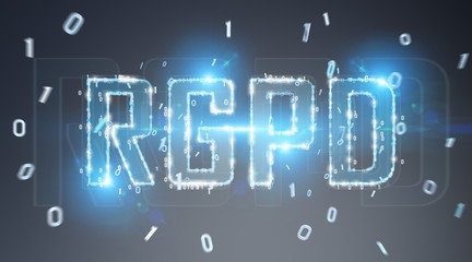 Digital GDPR interface 3D rendering