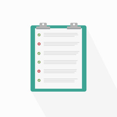 Clipboard icon on white background. Checklist icon
