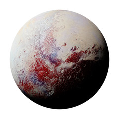 Obraz premium dwarf planet Pluto isolated on white background, part of the solar system