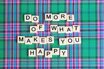 Inspirational sentence formed with game tiles