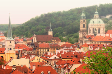 Fototapeta premium Prague, Czech Republic - April 24, 2018: Prague is the capital of the Czech Republic, the European state. Historical sights. Artistic style post processed photo.