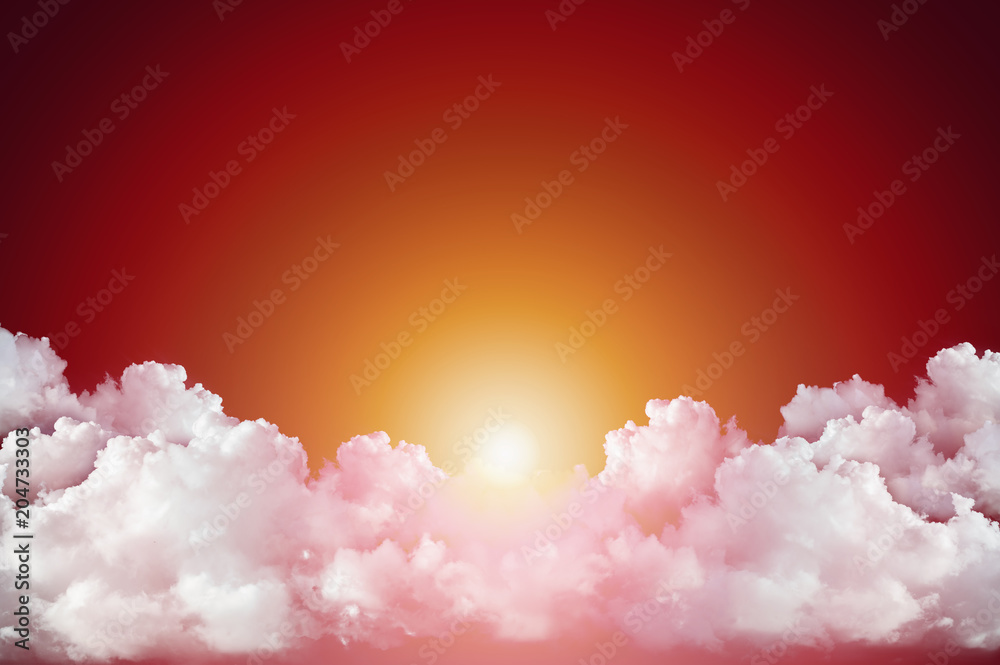 Canvas Prints layers of white clouds isolate with sun light background