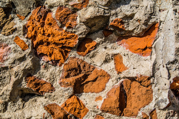 Closeup of old brick wall.