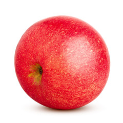 Red juicy apple isolated on white background, clipping path, full depth of field