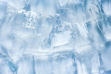 ice cubes background, blue color, cold