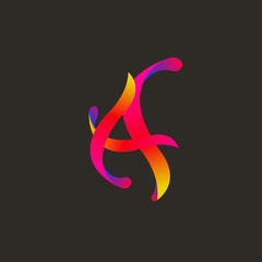 Red decorative letter a.