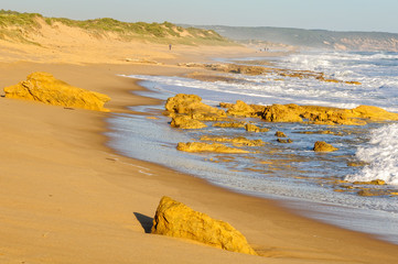 St Andrews Beach in autumn sunshine at low tide - Rye, Victoria, Australia