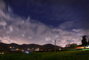 cloud front in the night sky