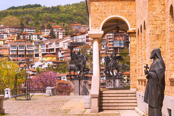 Typical architecture,historical medieval houses,Old city street view with colorful buildings in Veliko Tarnovo, Bulgaria - 204734998