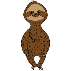 Cute sloth in a cartoon style.