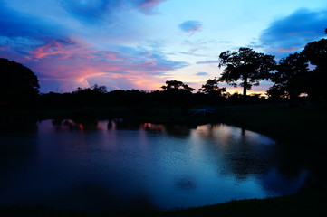 costa rica shire sundown bridge pond town