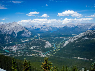 Fototapeta premium view to a valley in the mountains