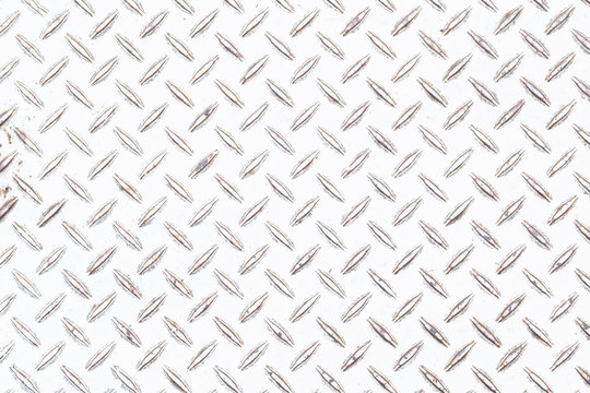 White diamond plate floor background and pattern