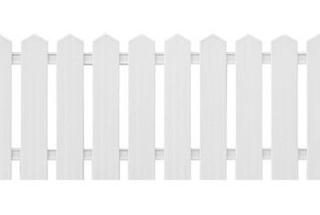 White wood fence isolated on white background