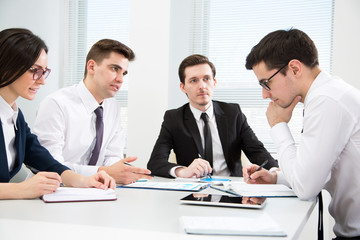 Business team working in an office