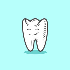 Illustration of a tooth with a smile