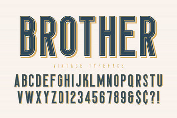 Trendy vintage display font design, alphabet, typeface © Aleksandr