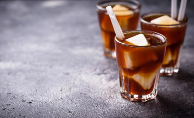Iced coffee with frozen milk