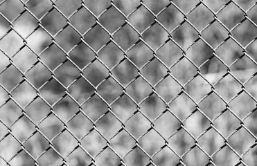 Dramatic black and white jail Rabitz fence bokeh backdrop
