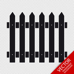 Fence Vector Icon - Isolated On Transparent Background