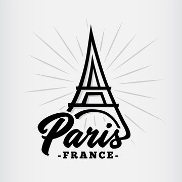 Paris vector and illustration. Eiffel tower in Paris.
