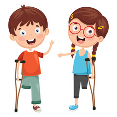 Vector Illustration Of Disabilities