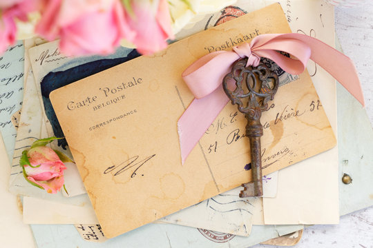 antique mail and key