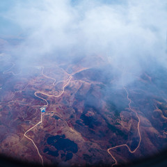 the Beautiful lines and cloud. Aerial photography of Yunnan Province