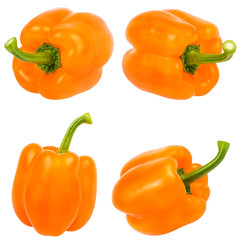 Fresh sweet red pepper bell isolated on white background with clipping path