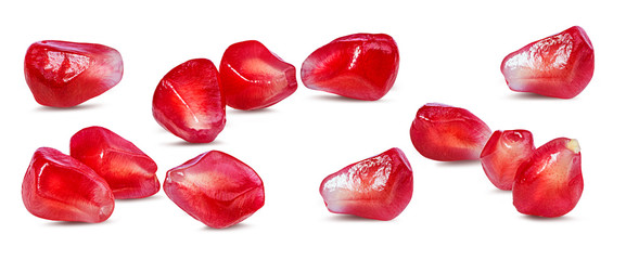 Fresh pomegranate isolated on white background with clipping path