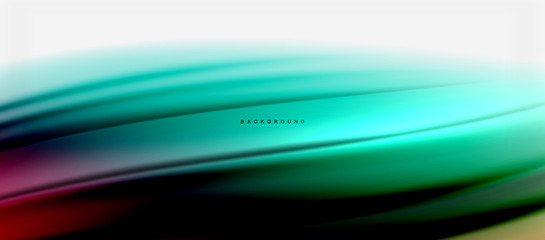 Blurred fluid colors background, abstract waves lines, vector illustration