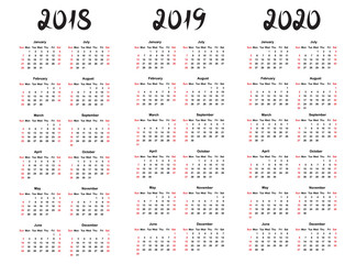 Calendar Template for 2019