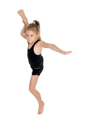 Girl gymnast jumping.