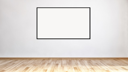 Modern bright interiors apartment with mockup poster frame 3D rendering