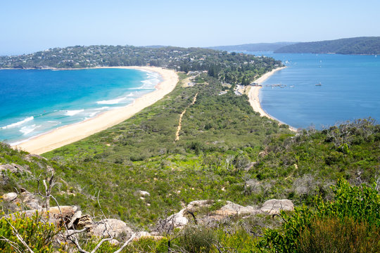 View of Palm beach from the lighthouse in Barrenjoey, Sydney, Australia.