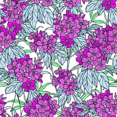 Fototapeten Floral seamless pattern. Flower background. Flourish ornamental summer wallpaper with flowers hydrangea. © polina21