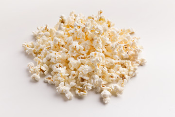 Popcorn pile isolated on white background