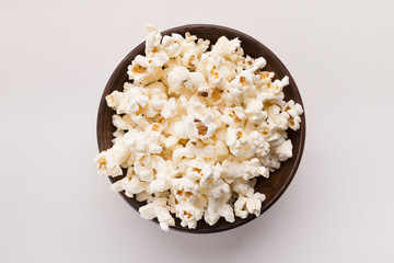Popcorn bowl isolated on white background